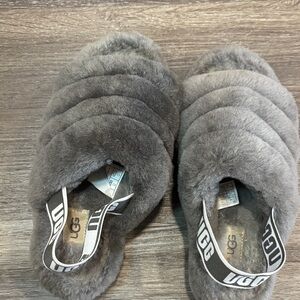 UGG Charcoal Plush Slippers